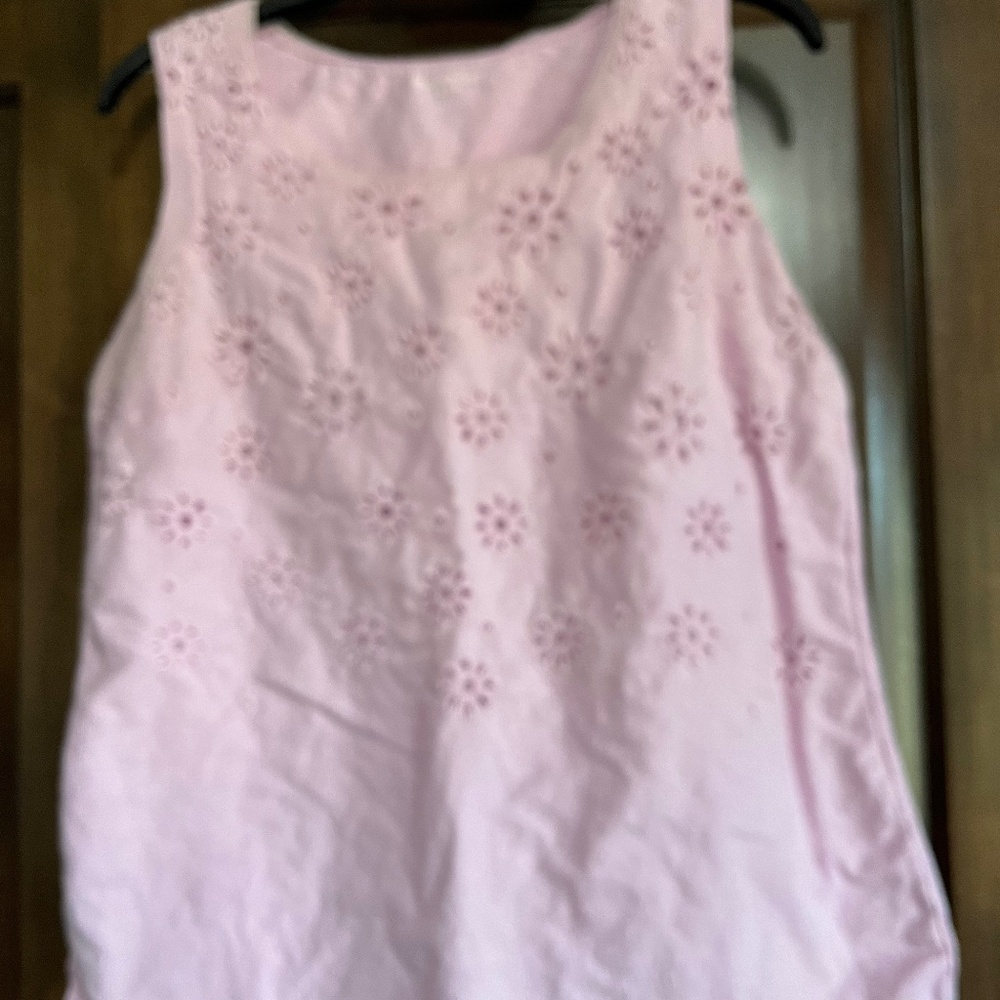 Pink Coldwater Creek Embroidered Tank top Sz. M (10-12)